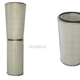 Wood pulp cellulose air filter cartridge